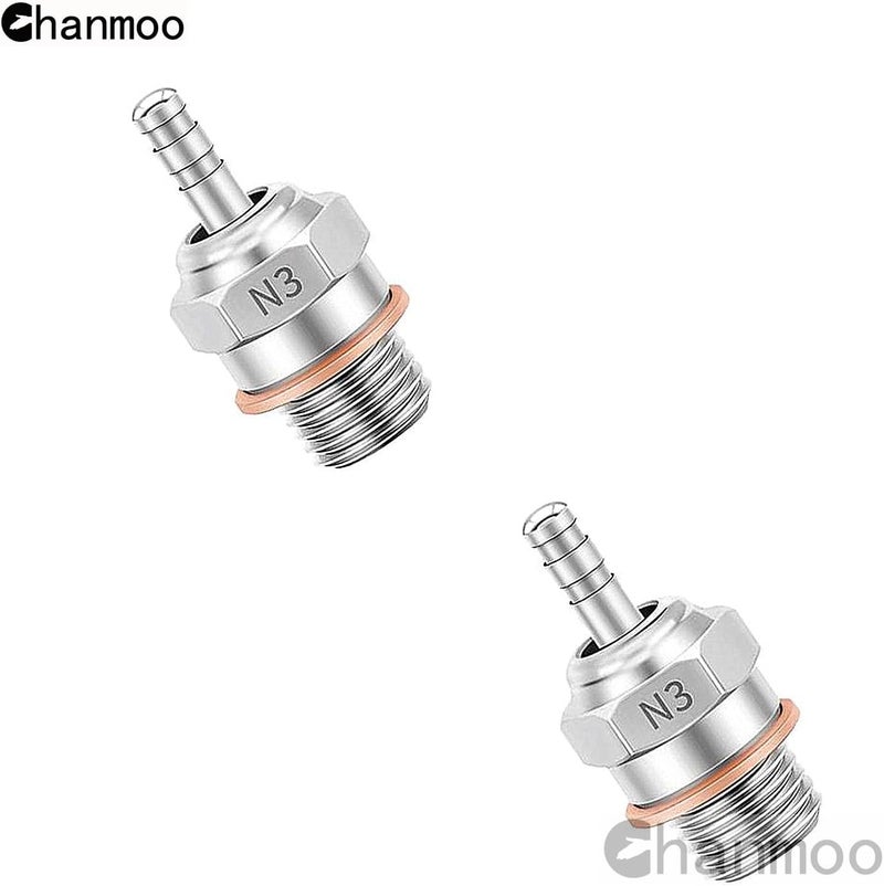 Chanmoo 2PCS 70117H Hot Glow Plugs No.3 N3 N4#3#4 Spark Nitro Engine Parts Replace OS for Traxxas Losi HPI Redcat HSP Himoto RC Car Truck Buggy (N3) - Image 4